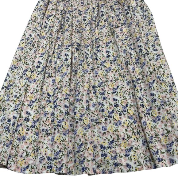 Vintage Knit & Pearl Skirt Womens M White Purple Floral Maxi Cottagecore Western - Picture 2 of 8